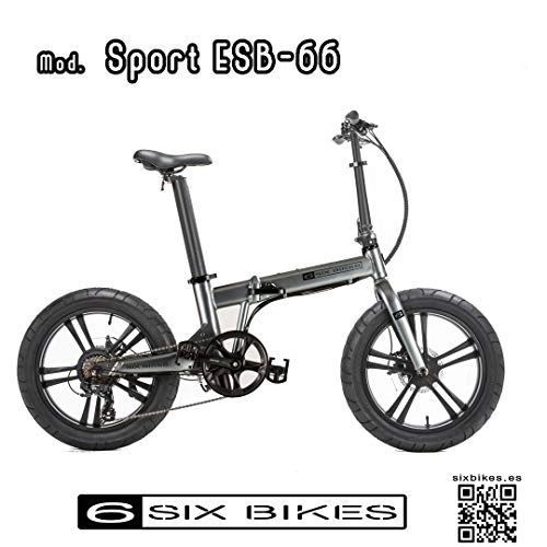 Bicicletas eléctrica : SIX BIKES Ebike Sport ESB-66 Gris - Bicicleta ELECTRICA Plegable SIXBIKES