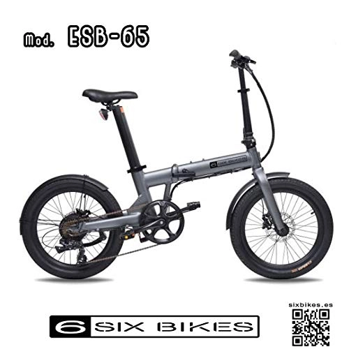 Bicicletas eléctrica : SIX BIKES ESB-65 Ebike Gris - Bici Elctrica Plegable - SIXBIKES