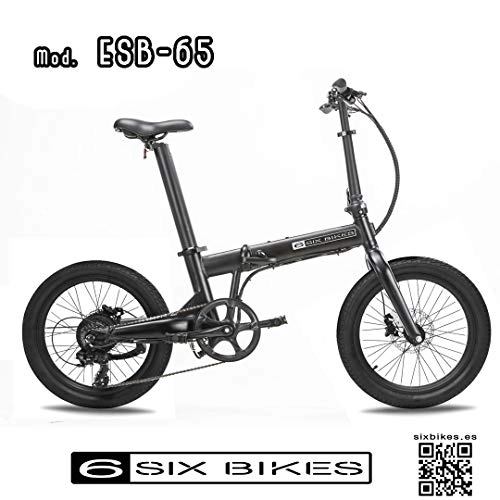 Bicicletas eléctrica : SIX BIKES ESB-65 Ebike Negra - Bici Elctrica Plegable - SIXBIKES