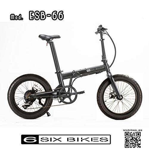Bicicletas eléctrica : SIX BIKES ESB-66 Ebike Negra - Bici Eléctrica Plegable - SIXBIKES