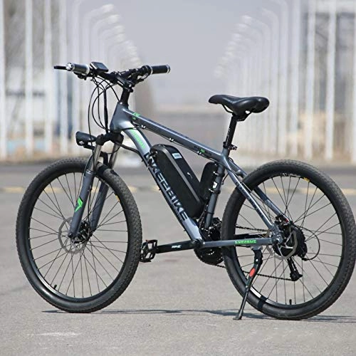 Bicicletas eléctrica : SJDYCYTD Bicicletas eléctricas, Bicicletas de montaña asistidas por el Poder, Bicicletas eléctricas de aleación de Aluminio, Bicicletas asistidas por el Poder de la Velocidad Variable, Gris