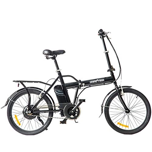 Bicicletas eléctrica : Skateflash 58275 Folding E-Bike, Adultos Unisex, Negro, 121 x 22.5 x 63 cm