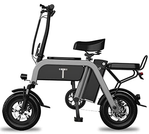Bicicletas eléctrica : Small Battery Car, Aluminum Alloy Material, Space Gray, Electric Bicycle, 125 * 59 * 105cm (Space Grey, 48V)