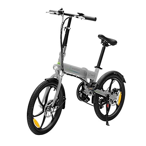 Bicicletas eléctrica : SMARTGYRO Ebike Crosscity Silver - Bicicleta Eléctrica Urbana, Ruedas de 20", Asistente al Pedaleo, Plegable, Batería extraíble de Litio 36V de 4.4 mAh, Freno de Disco, 6 velocidades Shimano