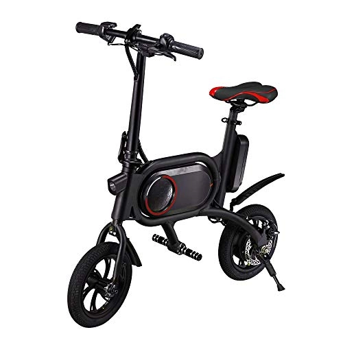 Bicicletas eléctrica : SMEI Bicicleta elctrica, para Cuidad, 42V 2A, Dispositivo Mvil de Carga, Motor sin Escobillas 350W, Neumtico de 12 Pulgadas.
