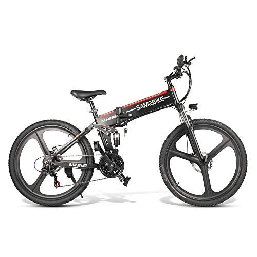 Bicicletas eléctrica : SRXH - Bicicleta elctrica de montaña (48 V-350 W, 26 Pulgadas, 25 km / h, aleacin de magnesio superligera, 10 Ah, 30 - 60 km de kilometraje, con Soporte para telfono mvil, 3 Modos de Trabajo)