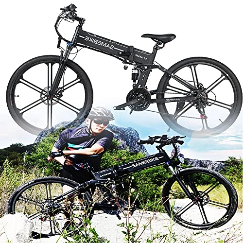 Bicicletas eléctrica : SUNWEII Bicicleta Plegable para Adultos 48V 10AH, Bicicleta eléctrica de 500W, Bicicleta eléctrica Plegable para Adultos e-Mountain Bike Hombres Mujeres 35 km / h