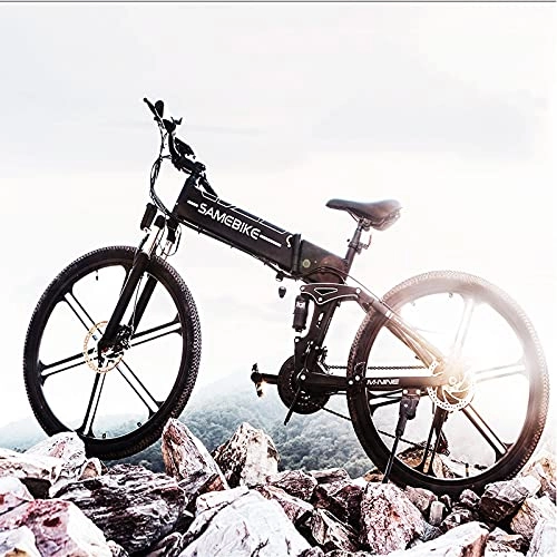 Bicicletas eléctrica : SUNWEII Bicicletas Eléctricas Plegables Mountain Bike Motor de 500W con Batería Extraíble de 48V 10 Ah Bicicletas Electricas de Montaña E-Bike, 26" Bicicleta Eléctrica Urbana Adulto Unisex, Black