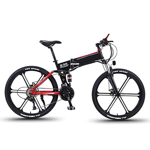 Bicicletas eléctrica : sunyu Bicicleta de Asistencia Eléctrica de 26 Pulgadas, Bicicleta de Montaña para Adultos con Motor de 350W / 36V / 10AH Pliegue Velocidad Variable Bicicleta asistida Bicicleta de montañared