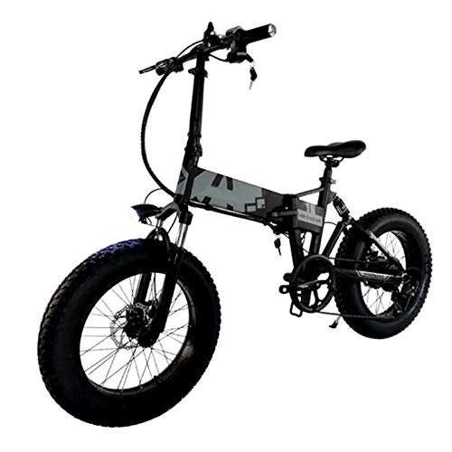 Bicicletas eléctrica : sunyu Bicicletas eléctricas 350w 36v 10AH 20 Pulgadas Neumático Gordo Campo de Nieve Vehículo eléctrico asistido para Adultos Negro