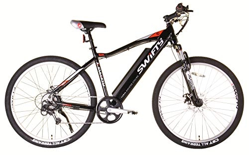 Bicicletas eléctrica : Swifty Mountain Bike with Battery Semi intergrated into The Frame, Unisex-Adult, Black, One Size