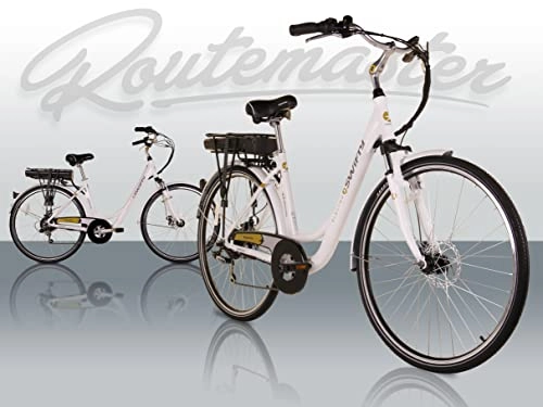 Bicicletas eléctrica : Swifty routemaster Hybrid Low Step Over Electric Bike, Women's, White, One Size