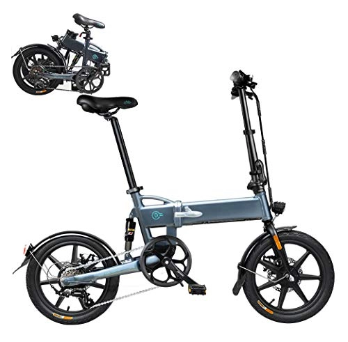 Bicicletas eléctrica : Tazzaka Bicicleta Eléctrica Plegable 16 Pulgadas Bicicletas Bici de Ciudad / Montaña 250W 25km / h Ciclomotor de 3 Niveles Bateria de Litio de Aluminio Display LED para Adultos[EU Stock