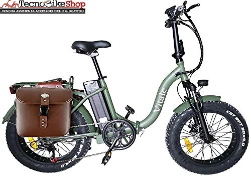 Bicicletas eléctrica : Tecnobike Shop - Bicicleta eléctrica Plegable, Vital, 250 W, 36 V, Cuadro Curvado, Verde
