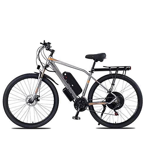 Bicicletas eléctrica : TERLEIA Bicicleta Eléctrica E-Bike De 21 Velocidades Frenos De Doble Disco 29" Bicicleta De Montaña Eléctrica para Adultos para Montar Al Aire Libre Ebike, Gris, 48V 1000W 13AH