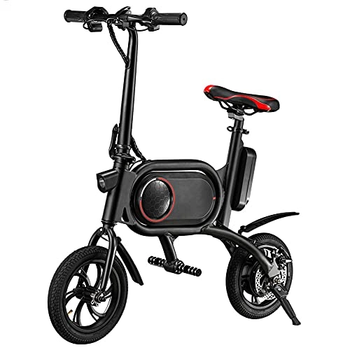 Bicicletas eléctrica : TGHY Bicicleta Eléctrica Plegable E-Bike de 12" para Adultos Batería de 36V 6Ah Motor de 350W Rango de 25km / h 35km Mini Bici Eléctrica para Maletero Oficina Viaje a La Ciudad, Rojo