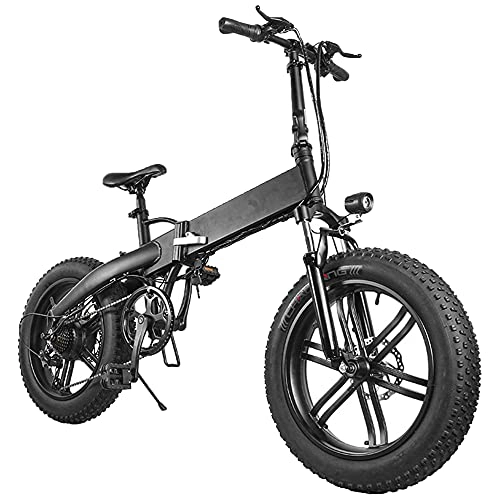 Bicicletas eléctrica : TGHY Bicicleta Eléctrica Plegable para Adultos Neumático Grueso de 20" Pedaleo Asistido E-Bike de Conmutación con Motor de 500W Batería Extraíble de 36V 10.4Ah 7 Velocidades Freno de Disco