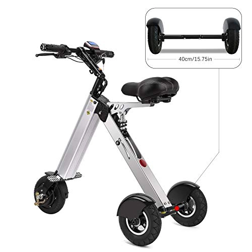 Bicicletas eléctrica : TopMate Bicicletas eléctricas Mini Scooter moda inteligente electrónica del vehículo eléctrico Movilidad triciclo plegable portátil de bicicleta eléctrica (gris)