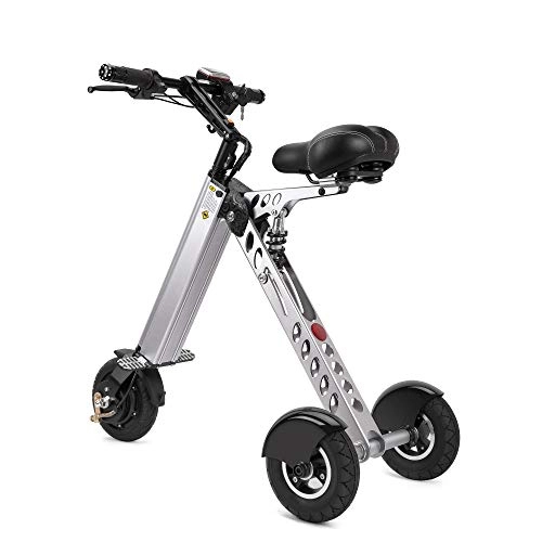 Bicicletas eléctrica : Topmate Elctrico vehculo Mini Moda de Bicicletas y electrnica Inteligente de Movilidad elctrica de Triciclo Plegable y porttil Bicicleta elctrica (Gris)