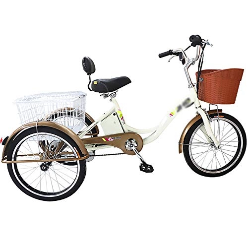 Bicicletas eléctrica : Triciclo eléctrico para Adultos Bicicleta de 3 Ruedas asistida por Humanos Scooter de Bicicleta con Respaldo pequeño de 20 Pulgadas con Marco Vegetal, para Que Pueda ingresar al Elevador para Hacer