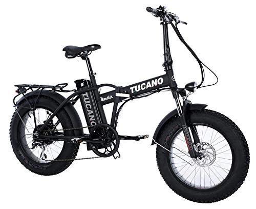 Bicicletas eléctrica : Tucano Bikes Monster 20 Limited Edition. Bicicleta Eléctrica Plegable - Motor 500W - Supensión Delantera - Velocidad Máxima 33km / h - Display LCD - Frenos hidráulicos (Negro Mate)