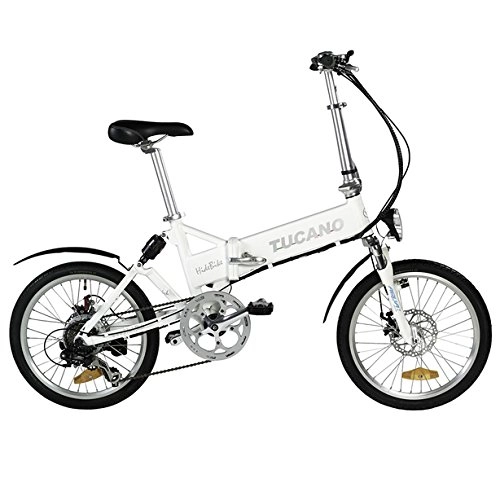Bicicletas eléctrica : Tucano Hide Sport Bicicleta Elctrica, Unisex Adulto, Blanco, 20
