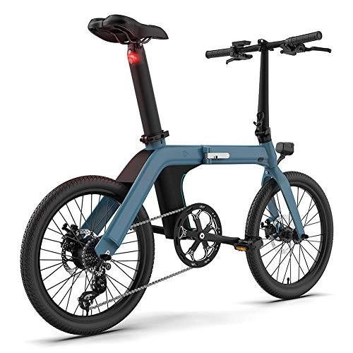 Bicicletas eléctrica : Tuking Bicicleta eléctrica plegable para adultos, desmontable 11, 6 Ah, batería de litio, neumáticos de 20 pulgadas, 25 km / h, rango de crucero 80 – 100 kg, para adultos / hombre y mujer (D11 20", azul)