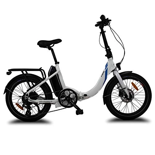 Bicicletas eléctrica : URBANBIKER Bicicleta eléctrica Plegable Mini, 36V y 14Ah (504Wh) con Cambio Shimano Altus y Frenos hidráulicos Shimano (Blanco)