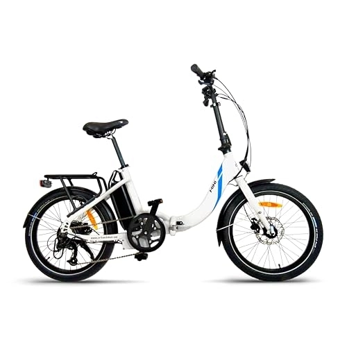 Bicicletas eléctrica : URBANBIKER Bicicleta eléctrica Plegable Mini, Unisex Adulto, Blanco, 39