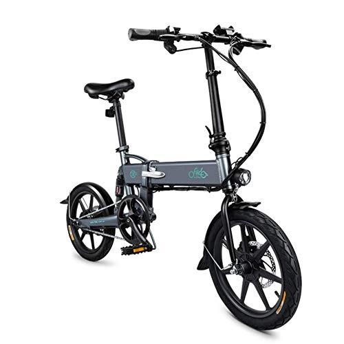 Bicicletas eléctrica : Usuny Elctrico Bicicleta Plegable Plegable Bicicleta Altura Ajustable Porttil para Ciclismo Gris Blanco 1 Unidad - Gris