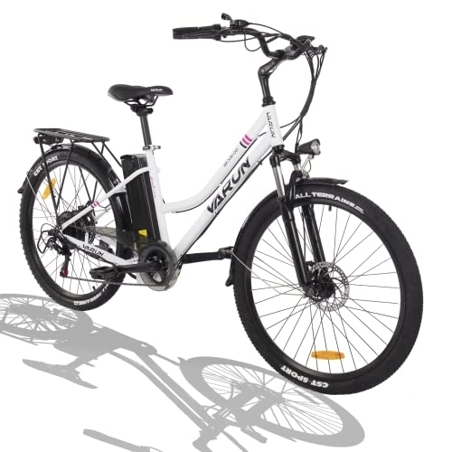 Bicicletas eléctrica : VARUN Bicicleta Electrica, 26'' Bici Electrica con Batería Extraíble de 36V 10.4AH, 250W Motor, Shimano 7 Velocidad, Ebike Hombres Mujeres