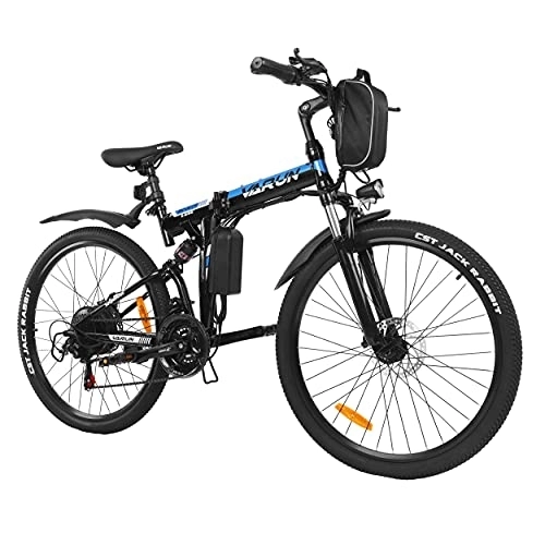 Bicicletas eléctrica : VARUN Bicicleta Electrica Plegable 26", E-Bike con Batería Extraíble de 36 V 8 Ah, Bici Eléctrica Bicicleta de montaña Adulto, Bicicleta montaña de - Cambio de 21V Shimano
