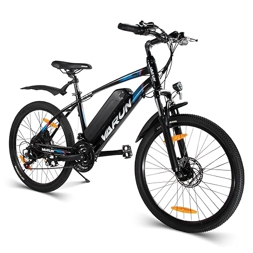 Bicicletas eléctrica : VARUN Bicicleta Eléctrica de 24 Pulgadas, Bicicleta de Montaña Unisex, 3 Modos de Conducción, Motor de 250 W