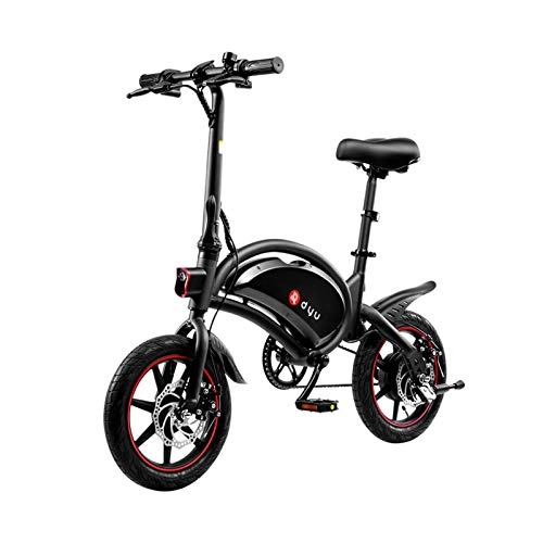 Bicicletas eléctrica : Vecukty Bicicleta Eléctrica Plegable con Pedales, MAX 30km / h 120kg Bicicleta Eléctrica para Adultos, con Ruedas de 14", Batería 36V 10Ah 250W