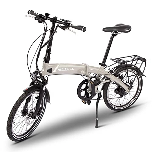 Bicicletas eléctrica : VELOJA® Bicicleta plegable Ebike – Bicicleta eléctrica plegable – 20 pulgadas – Equipo StZVO – Motor de buje trasero de 250 W 41 Nm, hasta 100 km de distancia, 9 velocidades, 5 niveles de apoyo,