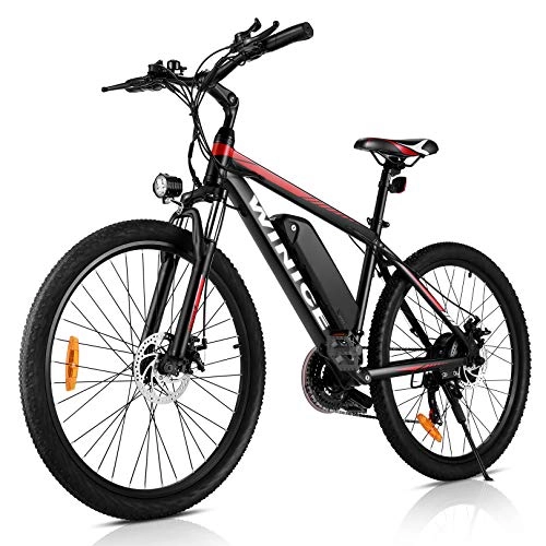 Bicicletas eléctrica : VIVI Bicicleta eléctrica de montaña 26 / 27.5 Pulgadas, Motor de 350 W, 36 V, 10.4 Ah, batería extraíble, Bicicleta eléctrica para Adultos. (Rojo 26)