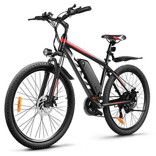 Bicicletas eléctrica : Vivi H6 montaña, Bicicletas eléctricas, Ciclismo, Unisex Adulto, 26‘’ Rojo, 66, 04 cm