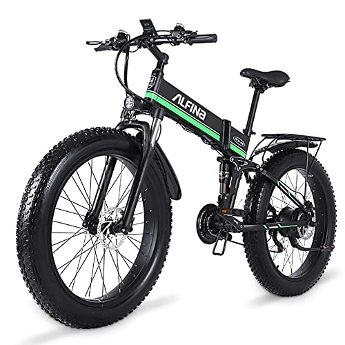 Bicicletas eléctrica : VLFINA Bicicleta eléctrica 48V Bicicleta de montaña 26 Pulgadas neumático Gordo Plegable Playa Bicicleta eléctrica Moto de Nieve Motocicleta eléctrica Adulto Joven