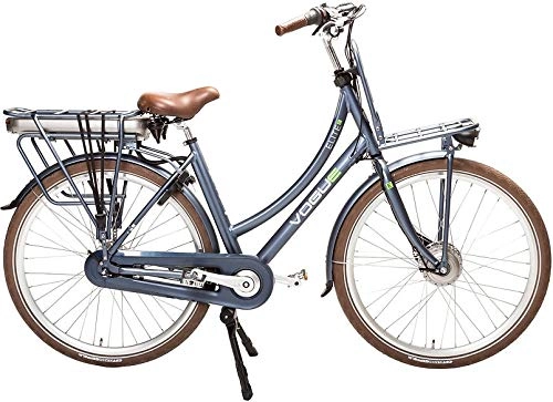 Bicicletas eléctrica : Vogue Elite - Bicicleta eléctrica de ciudad (28", 50 cm, freno de llanta 3G, color azul oscuro