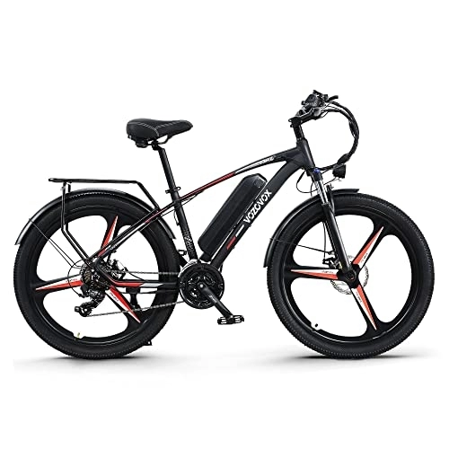 Bicicletas eléctrica : VOZCVOX Bicicleta eléctrica 26" E-Bike para Adultos 250W Urbana EBIKE Bicicleta de montaña Hombre Mujer E-MTB con Batería de Litio 48V12.8Ah, Shimano 21V, Negro