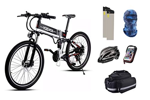 Bicicletas eléctrica : VOZCVOX Bicicleta eléctrica, 350W, con Batería Extraíble De 48V, para Adolescentes y Adultos
