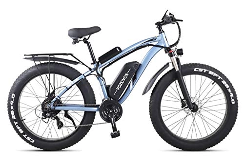 Bicicletas eléctrica : VOZCVOX Bicicleta Eléctrica de Montaña Ebike 26 Pulgadas, 1000W, Batería de Litio 48V 17Ah