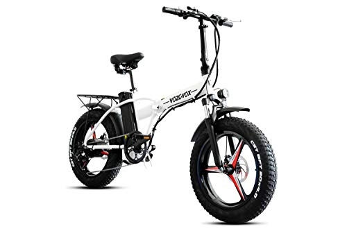 Bicicletas eléctrica : VOZCVOX Bicicleta eléctrica, Plegable, eléctrica, con Asistencia de Pedal, con batería de15Ah, para Adolescentes y Adultos