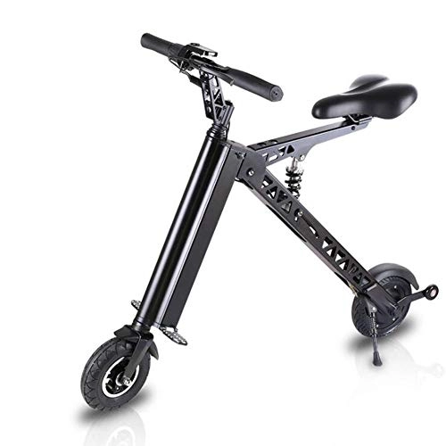 Bicicletas eléctrica : W-BIKE Bici elctrica Plegable, Bicicleta porttil de la batera de Litio con la absorcin de Choque Doble, neumtico neumtico, Interruptor de 3 velocidades