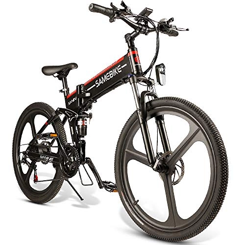 Bicicletas eléctrica : WFIZNB Bicicleta de montaña elctrica Plegable de 26 Pulgadas, aleacin de Aluminio Cambio 21 Niveles Asistido 48V Batera de Litio Ciclomotor Freno de Disco Doble Motocicleta Que Absorbe los Golpes