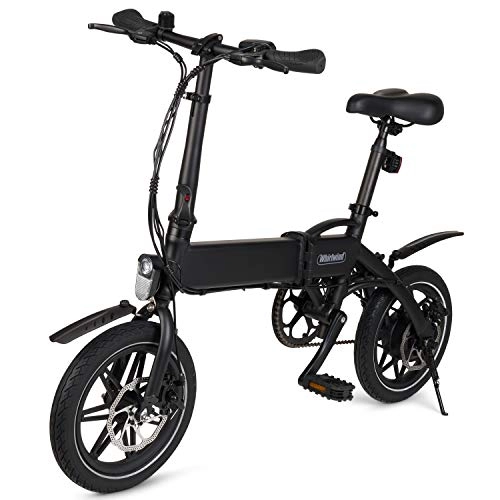 Bicicletas eléctrica : Whirlwind C4 Lightweight 250W Electric Foldable Pedal Assist E-Bike with LG Battery, UK Made - Black