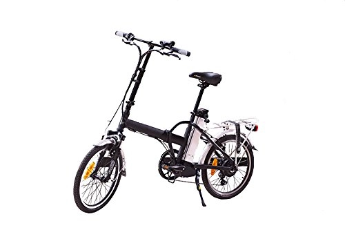 Bicicletas eléctrica : White Bear - Bicicleta elctrica plegable, color negro