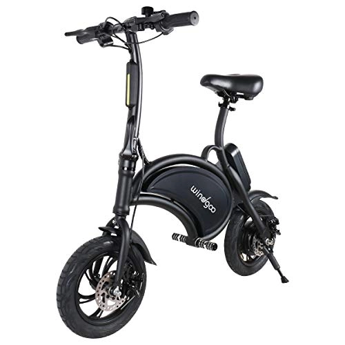Bicicletas eléctrica : Windgoo Bicicleta elctrica Plegable Ruedas de 12", Batera de Litio de 4400-36v, Ebike para Adulto (Negro)