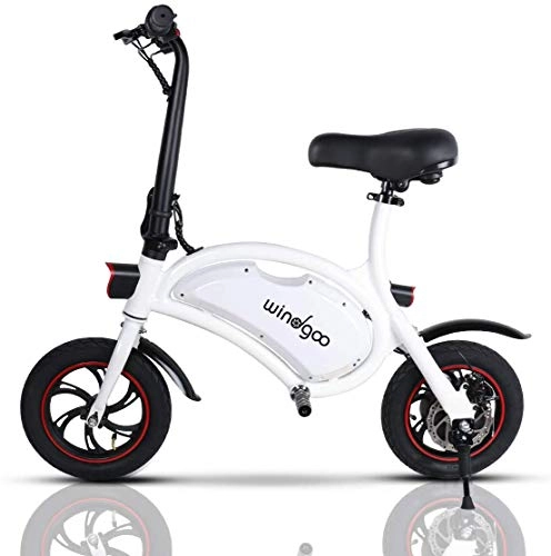Bicicletas eléctrica : Windgoo Bicicleta Electrica 36V Plegable - E-Bike 12", Actualizar Bici Electrica Urbana Ligera para Adulto (Blanco)