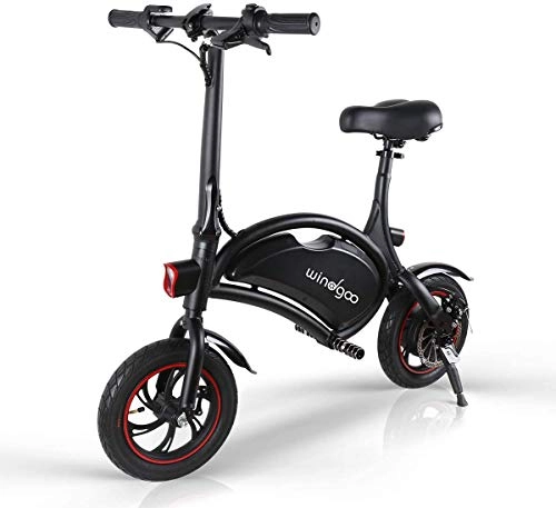 Bicicletas eléctrica : Windgoo Bicicleta Electrica Plegables, 350W Motor Bicicleta Plegable 25 km / h y 15 km, Bici Electricas Adulto con Ruedas de 12", Batera 36V 6.0Ah, Asiento Ajustable, sin Pedales